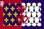 Ce drapeau combine les armoiries de l'Anjou, de la Bretagne, du Maine et du Bas-Poitou. Ce drapeau traduit une rgion aux diffrents aspect, avec l'atlantique symbolis par le bleu azur et le mat au centre.
